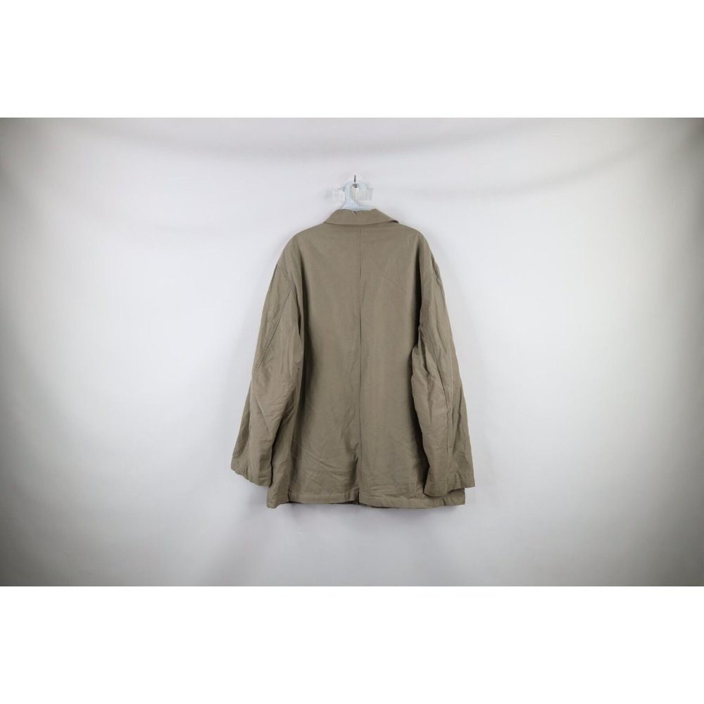 Vintage 90s Ralph Lauren Mens Large Faded Quilt Lined Chore Barn Jacket Beige - Picture 12 of 14